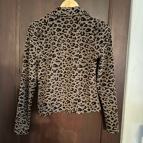 Z SUPPLY | Charley Leopard Motorcycle Jacket \ French Terry | Size Small - Picture 3 of 7